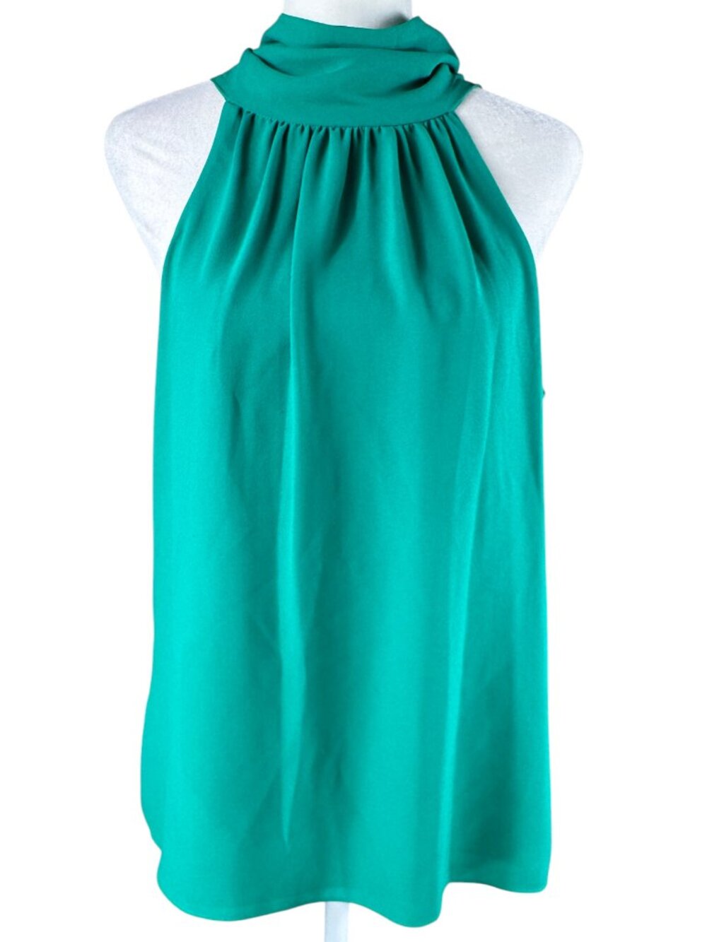 Belle Badgley Mischka Green Sleeveless Tie Back Blouse Size 4